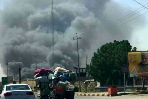 آتش‌سوزی گسترده در ۲۰ انبار مواد غذایی در نجف