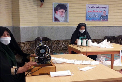 تولید ماسک در ورزقان با همکاری امور زنان مدیریت جهاد کشاورزی شهرستان ورزقان