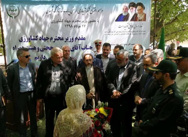 افتتاح شبکه آبیاری اراضی پایاب سد تبارک قوچان 
