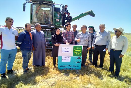 افزایش عملکرد گندم با کالیبره کردن کمباین در آبادان