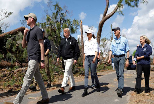 بازدید ترامپ از مناطق طوفان‌زده فلوریدا
