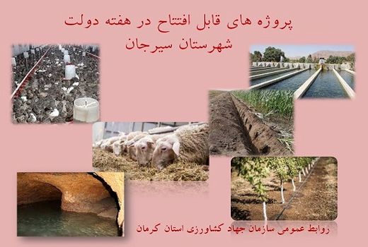 بهره برداری از 9 طرح کشاورزی و دامپروری شهرستان سیرجان در هفته دولت 