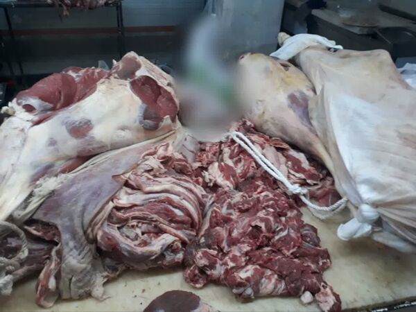 کشف و ضبط دو تن گوشت گرم گاوی تنظیم بازاری تاریخ منقضی از یک فروشگاه زنجیره‌ای در مراغه