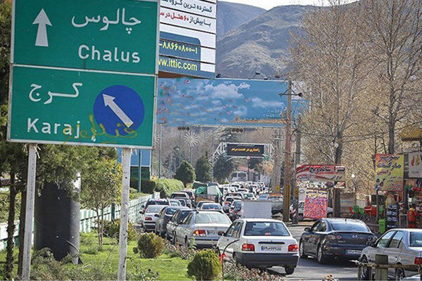 ترافیک سنگین در جاده چالوس
