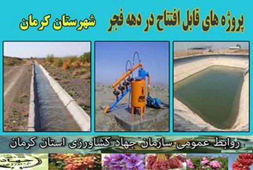 در ایام دهه مبارک فجر 19 طرح کشاورزی و دامپروری در شهرستان کرمان به بهره‌برداری می‌رسد