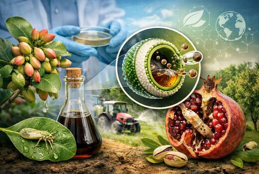 آفت‌کش زیست‌تخریب‌پذیر سرکه چوب با فناوری ناوکپسول؛ راهکاری نوین برای مهار همزمان پسیل پسته و کرم گلوگاه انار