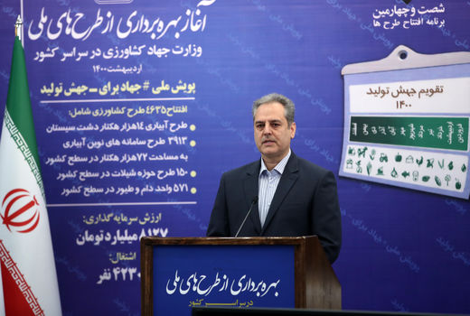 افتتاح 4 هزار و 635 طرح ملی وزارت جهاد کشاورزی توسط ریاست جمهوری