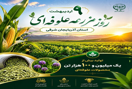 آذربایجان شرقی سالانه بیش از یک میلیون و ۱۰۰ هزار تن محصول علوفه‌ای تولید می‌کند