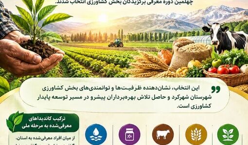 معرفی ۱۲ برگزیده بخش کشاورزی شهرستان شهرکرد به‌عنوان کاندیدای ملی