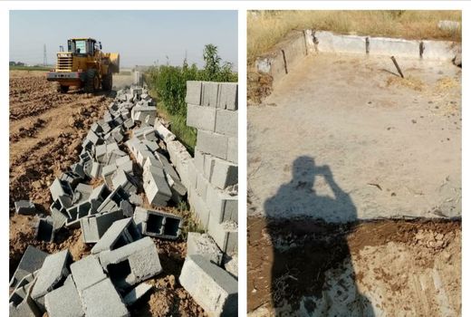 دو بنای غیر مجاز در اراضی کشاورزی شهرستان آبیک قلع و قمع شد