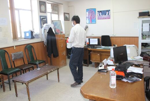 توزیع ماده ضدعفونی‌کننده در مدیریت جهاد کشاورزی فاروج
