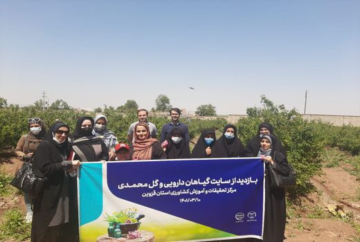 بازدید زنان روستایی و تسهیلگران شهرستان البرز از سایت گل محمدی مرکز تحقیقات  و آموزش کشاورزی استان قزوین