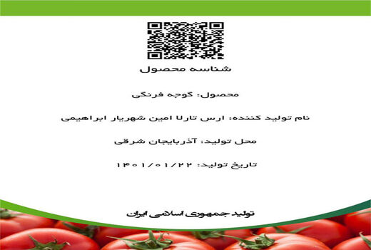 صدور اولین شناسه تولید محصول گوجه فرنگی در استان آذربایجان شرقی