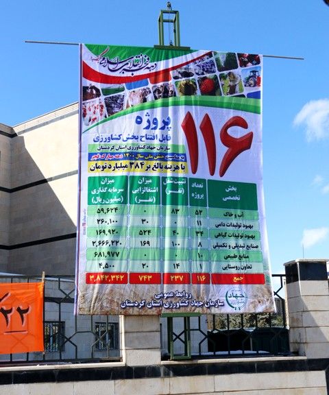 116  پروژه کشاورزی  در کردستان در ایام الله دهه فجر