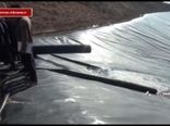 آبگیری بزرگترین استخر ذخیره آب کشاورزی استان سمنان در شهر کلاته رودبار دامغان