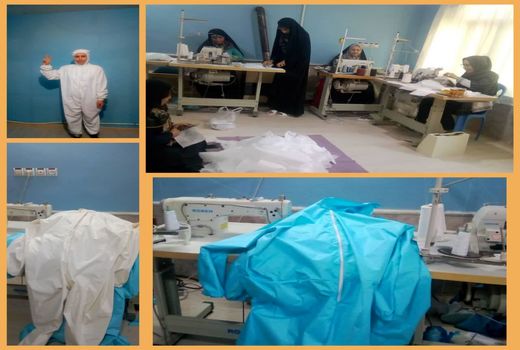 تولید ماسک و لباس محافظ برای کادر درمانی بیمارستان‌های بجنورد