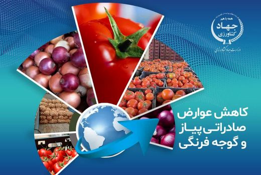 کاهش عوارض صادراتی پیاز و گوجه‌فرنگی زراعی