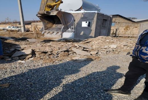 تخریب ۵ بنای غیرمجاز در باغستان سنتی قزوین