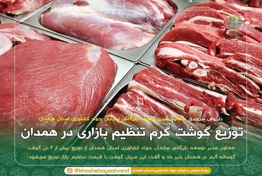 توزیع گوشت گرم تنظیم بازاری در همدان