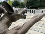 مجسمه «گرگی با سلام هیتلری» در اعتراض به نئونازی های آلمان