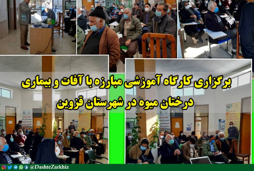 برگزاری کارگاه آموزشی مبارزه با آفات و بیماری‌های درختان میوه در شهرستان قزوین